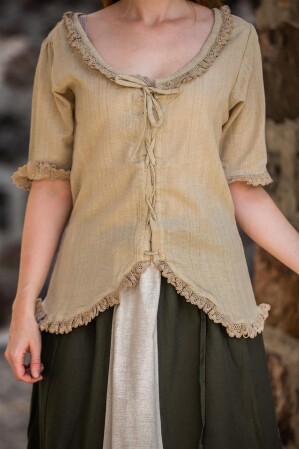 Kurzarmbluse "Gabriela" Hanf