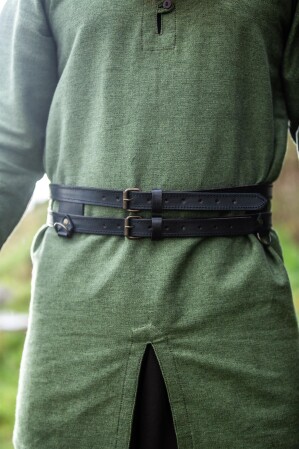Viking leather double belt "Ubbe"