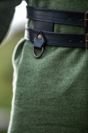 Viking leather double belt "Ubbe"