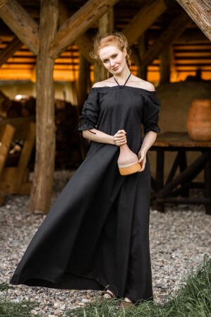 Floor-length short sleeve dress "Melisande"