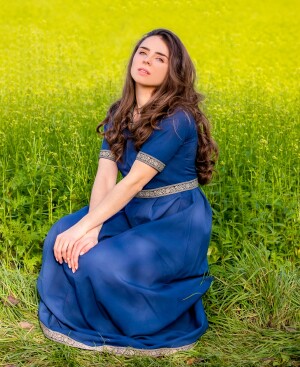 Edles Kurzarmkleid mit Bordüre "Ennlin"