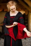 Vestido de viscosa con mangas de trompeta "Berblin"