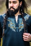 Wikinger Tunika "Snorri" mit Urnes-Stil Handstickerei