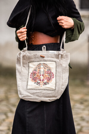 Sac à bandoulière avec broderie viking "Tora"