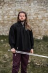 Typical medieval stand-up collar lace-up shirt "Friedrich" Black M