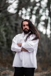 Typisches Mittelalter Stehkragen-Schnürhemd "Friedrich" Weiß XL
