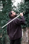 Typical medieval stand-up collar lace-up shirt "Friedrich" Brown XXL