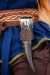 Wikinger Trinkhorn-Set "Odin & Hume" – 0,3 L Trinkhorn mit Leder-Hornhalter, lebensmittelecht