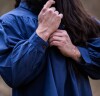 Typical medieval stand-up collar lace-up shirt "Friedrich" Blue M