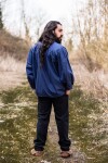 Typical medieval stand-up collar lace-up shirt "Friedrich" Blue XXL