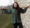 Typisches Mittelalter Stehkragen-Schnürhemd "Friedrich" Grün XL