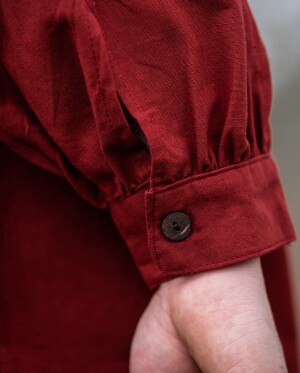 Typical medieval stand-up collar lace-up shirt "Friedrich" Red S