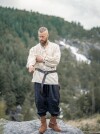 Typisches Mittelalter Stehkragen-Schnürhemd "Friedrich" Natur S