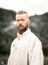 Typisches Mittelalter Stehkragen-Schnürhemd "Friedrich" Natur S
