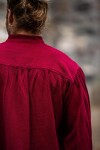 Chemise à lacets à col montant typique du Moyen-Âge "Friedrich" Wine Red M