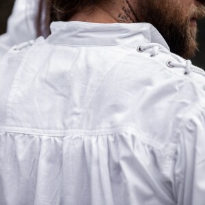Camicia medievale allacciata con occhielli "Adrian" Bianco XL