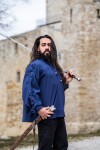 Mittelalter- Schnürhemd mit Ösen "Adrian" Blau L