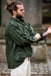Mittelalter- Schnürhemd mit Ösen "Adrian" Grün S