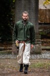 Camicia medievale allacciata con occhielli "Adrian" Verde L