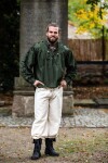 Camicia medievale allacciata con occhielli "Adrian" Verde L