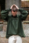 Camicia medievale allacciata con occhielli "Adrian" Verde XL