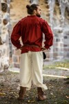 Chemise médiévale à lacets avec oeillets "Adrian" Red M
