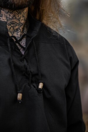 Camisa medieval "Ansbert" Negro M