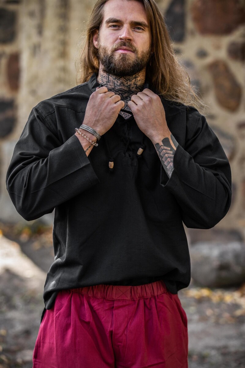 Medieval Shirt "Ansbert" Black XXXL