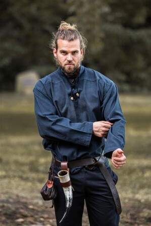 Camisa medieval "Ansbert" Azul S