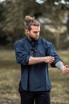 Chemise médiévale "Ansbert" Bleu M