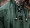 Camicia allacciata con collo a quadri "Georg" Verde L
