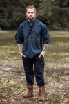 Camicia allacciata con collo a quadri "Georg" Blu S