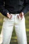 Pantalon médiéval "Dirk" Ècru L