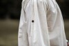 Chemise médiévale à col montant lacé "Bruno" Ècru M