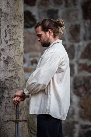 Chemise pirate à lacets "Artur" avec col Ècru XXL