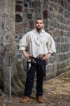 Camicia allacciata "Artur" dei pirati con colletto Naturale L