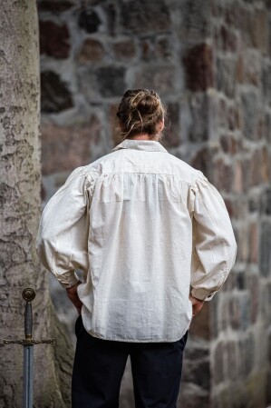 Pirate lace-up shirt "Artur" with collar Natural S