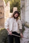 Camicia in cotone intrecciato a mano "Ingolf" Naturale L