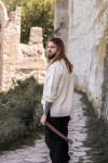 Camicia in cotone intrecciato a mano "Ingolf" Naturale L