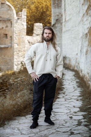 Camisa de algodón tejida a mano "Ingolf" Natural XL