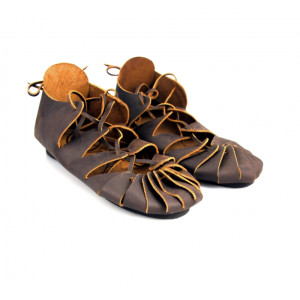 003 Chaussures médiévales cuir Nubuk-Noir