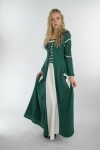 Robe à manches de trompette "Larissa" Vert/Ècru S
