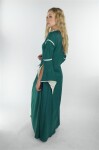 Vestido con mangas de trompeta "Larissa" Verde/Natural XXL