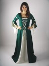 Vestido con mangas de trompeta "Larissa" Verde/Natural XXL