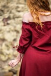Bodenlanges Kurzarmkleid "Melisande" Rot XXL