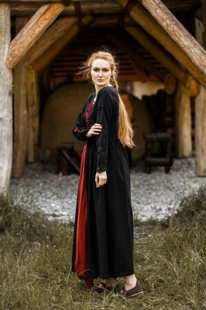 Robe médiévale "Medusa" Noir/Rouge M