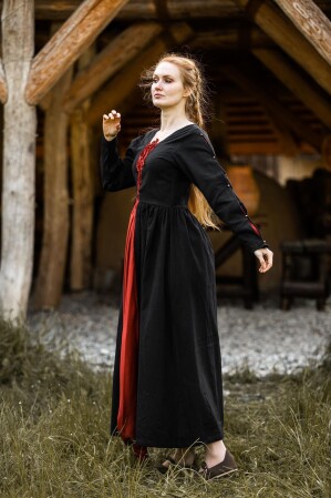 Abito medievale "Medusa" Nero/Rosso S