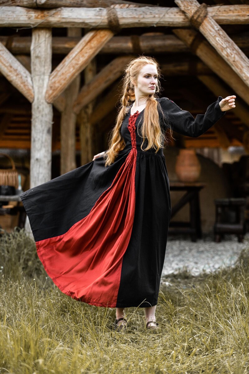 Mittelalterkleid "Medusa" Schwarz/Rot XS