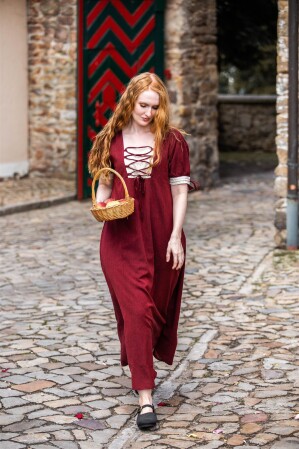 Summer dress "Denise" Red/Natural S