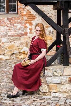 Summer dress "Denise" Red/Natural XXXXL